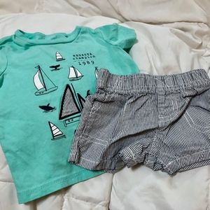 Sailboat Outfit bundle of 2